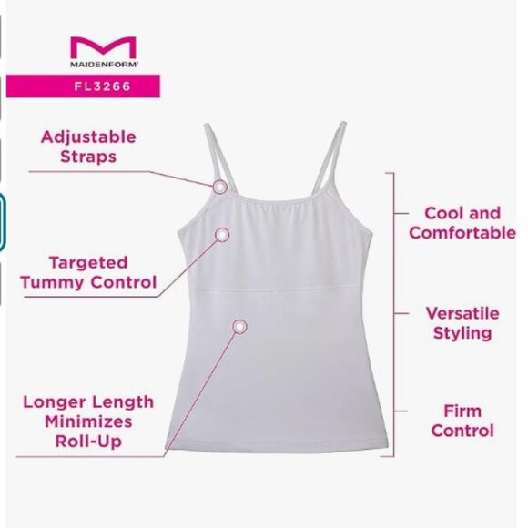 Maidenform  white firm control body shaper 2xl New Convert to racer - Picture 2 of 5